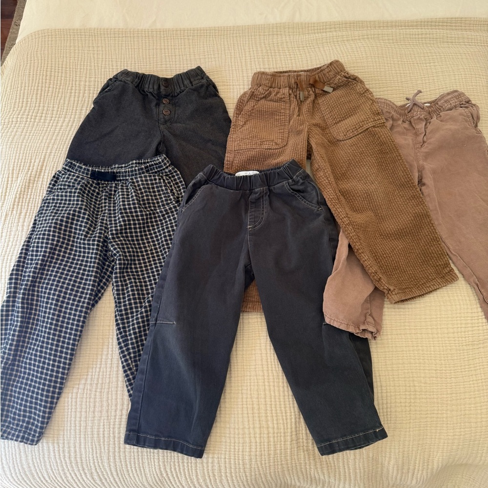 Zara Kids Bottoms Bundle - Navy, Brown, Tan, Blue Plaid